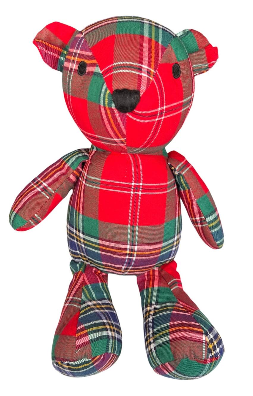 Janie and Jack Plaid Bear Plush Red Tartan Stuffed Animal